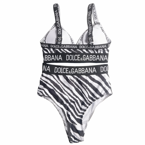 Dolce & Gabbana Zebra Monogram One-Piece Swimsuit