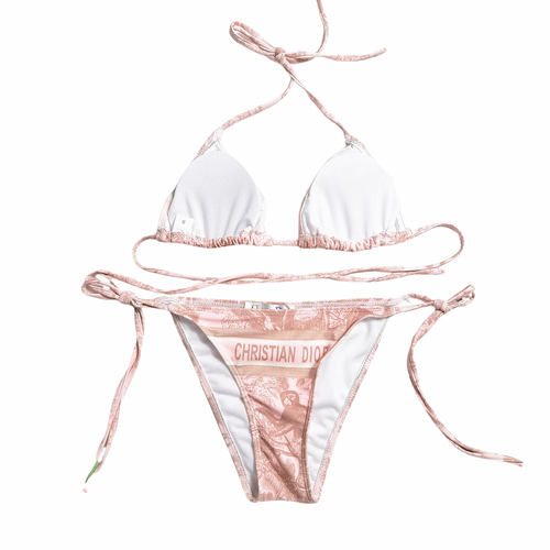 Christian Dior Toile de Jouy Triangle Bikini Set