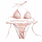 Christian Dior Toile de Jouy Triangle Bikini Set