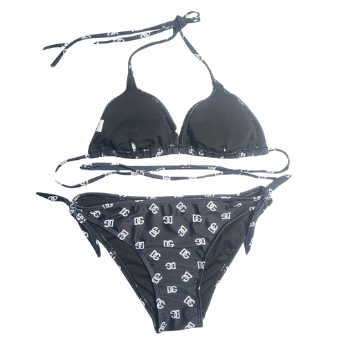 Dolce & Gabbana Monogram Triangle Bikini Set – Black & White (Reversible)