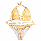Dolce & Gabbana Baroque Print Triangle Bikini Set