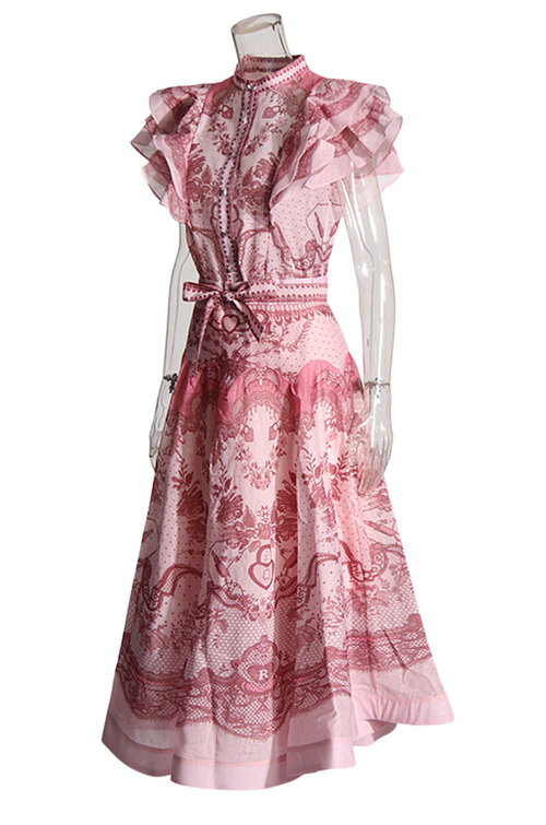 Élégance Rococo Printed Skirt Set