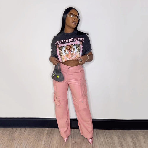 "Rosé Cargo" Pants
