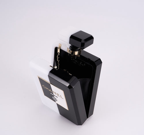 CHANEL Black & White Perfume Bottle Bag