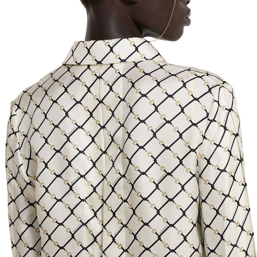 Gucci Horsebit Lattice Silk Shirt – Avorio Signature