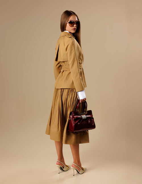 ‘Luxe Global’ Trench Jacket Skirt Set