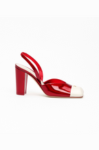 CHANEL “Rouge Éclipse” Metallic Slingback Pumps