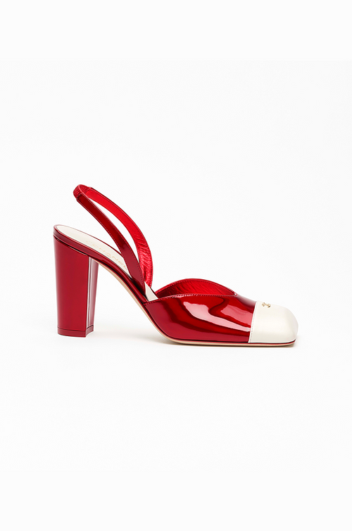 CHANEL “Rouge Éclipse” Metallic Slingback Pumps