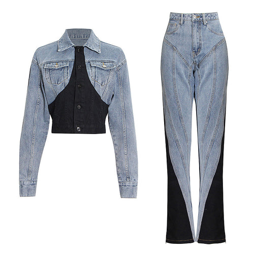 ‘Zev’ Denim Pants Set