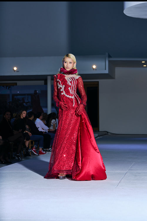 Crimson Dominion Couture Gown