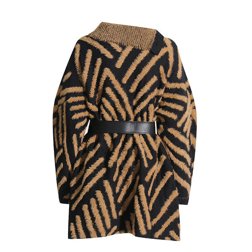 ‘Cressida’ Striped Fur Sweater