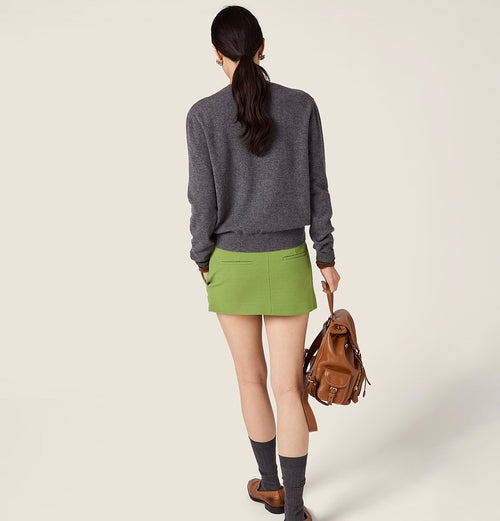 MIU MIU Fine-Knit Henley Sweater