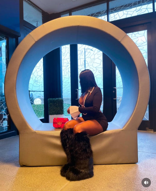 “Velvet Aura” Knee High Fur Boots