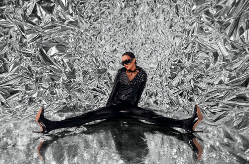 'Arvilla' Patent Leather Stretch Pants Boots