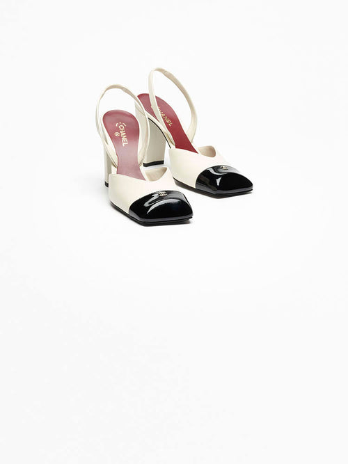 CHANEL “Élégance Bicolore” Cap-Toe Slingback Pumps