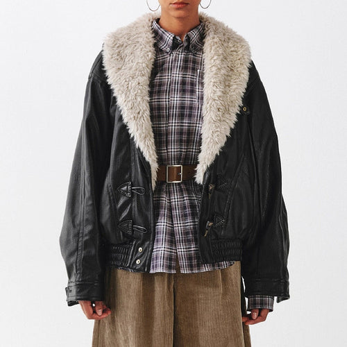 Élan Nomade -Oversized Shearling Leather Bomber