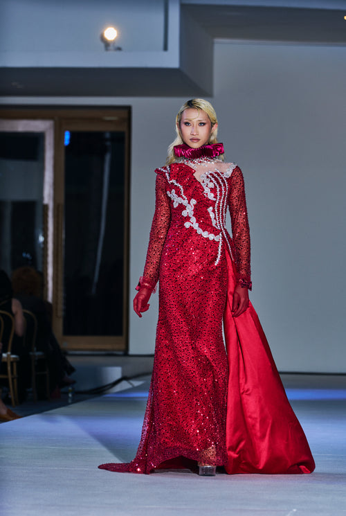 Crimson Dominion Couture Gown