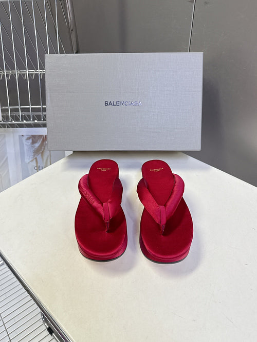 BALENCIAGA “Cloud Platform” Suede Flip-Flop Sandals