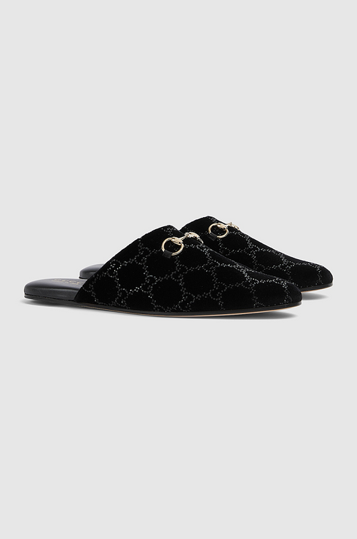 Gucci Velvet Horsebit Mule Loafers – Noir Cristal (Black)