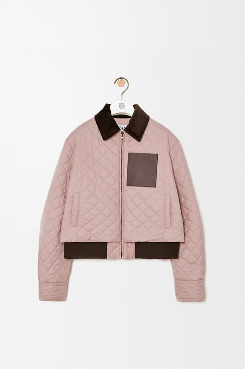 LOEWE Quilted Cropped Jacket – Blush Pink