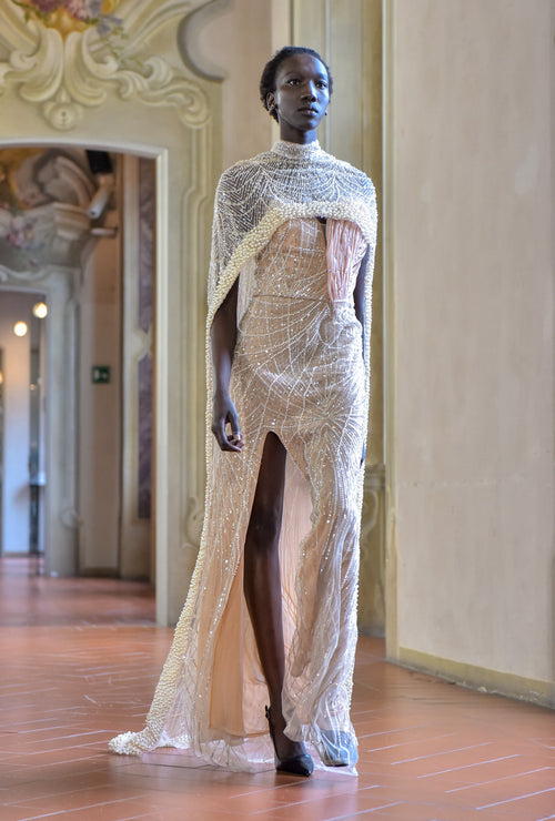 “Halo Imperia” Beaded Illusion Gown Velour de Luxe Collection