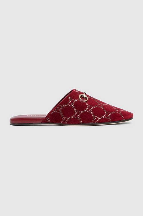 Gucci Velvet Horsebit Mule Loafers – Rosso Rubino (Burgundy)