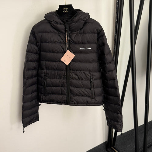 Miu Miu Cropped Hooded Down Jacket