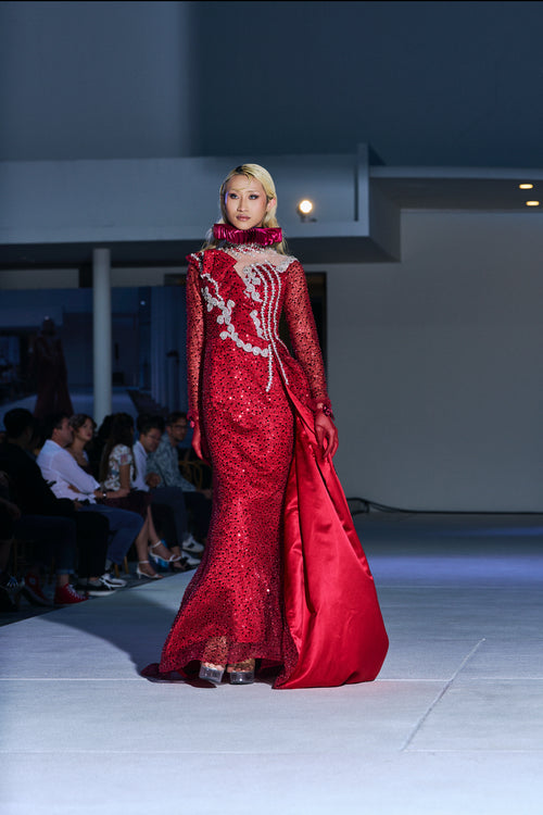 Crimson Dominion Couture Gown