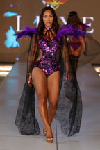 EXO SIREN™ “Amethyst Oracle” Mirror Couture Bodysuit