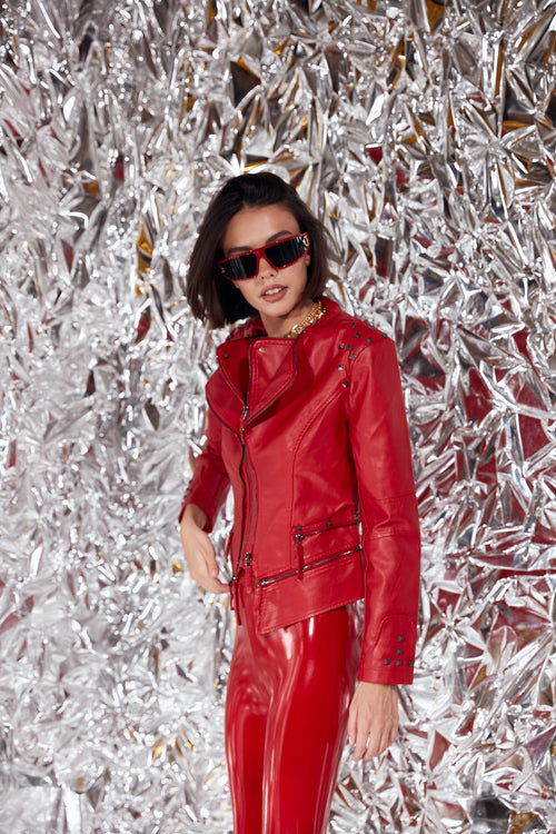 'Arvilla' Patent Leather Stretch Pants Boots