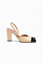 CHANEL “Sable Noir” Cap-Toe Slingback Pumps