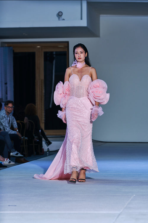 “Rosalinde d’Amour” Luxe Edition Crystal-Corseted Gown