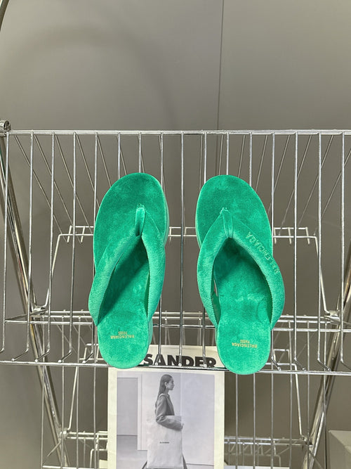 BALENCIAGA “Cloud Platform” Suede Flip-Flop Sandals
