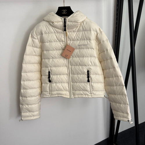 Miu Miu Cropped Hooded Down Jacket