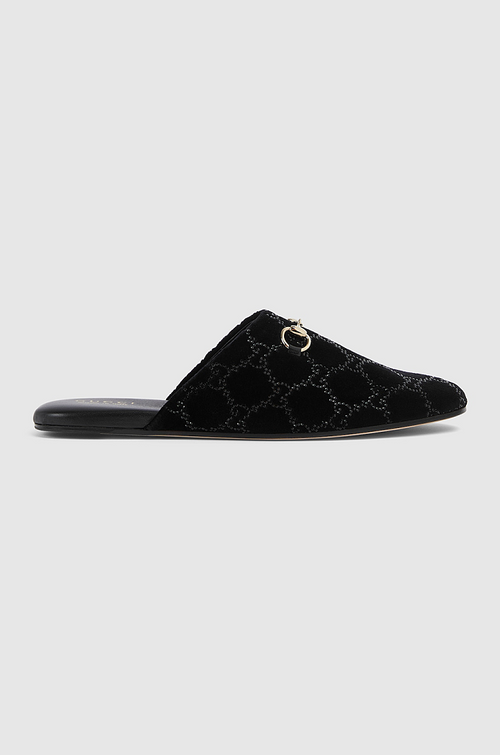 Gucci Velvet Horsebit Mule Loafers – Noir Cristal (Black)