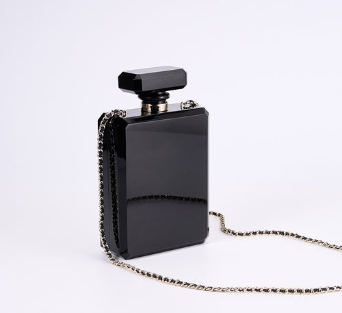 CHANEL Black & Gold Perfume Bottle Bag