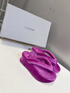 BALENCIAGA “Cloud Platform” Suede Flip-Flop Sandals