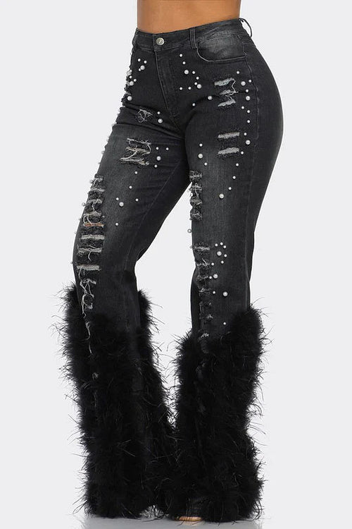 ‘Fur Lux’ Jeans