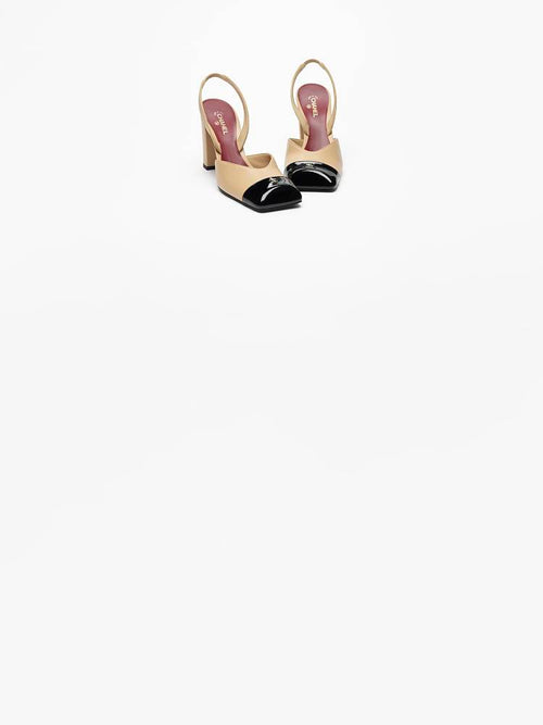 CHANEL “Sable Noir” Cap-Toe Slingback Pumps