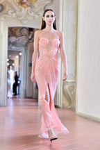 Rosea Mirage Crystal Mesh Gown -VeLour de Luxe Award Show Couture Collection