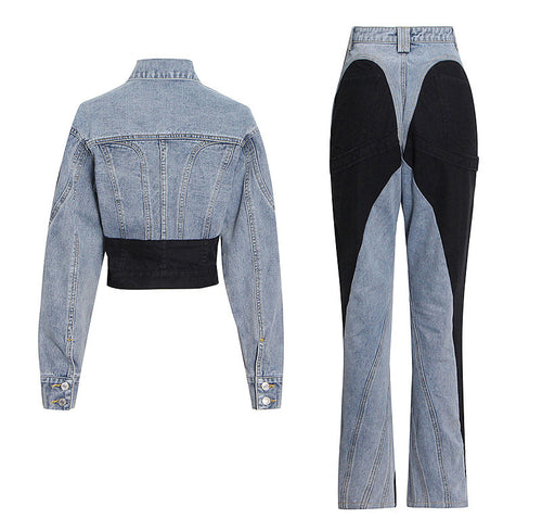 ‘Zev’ Denim Pants Set