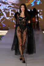 EXO SIREN™ “BLACK REIGN” Corset Couture Bodysuit