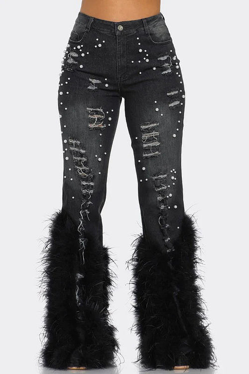 ‘Fur Lux’ Jeans