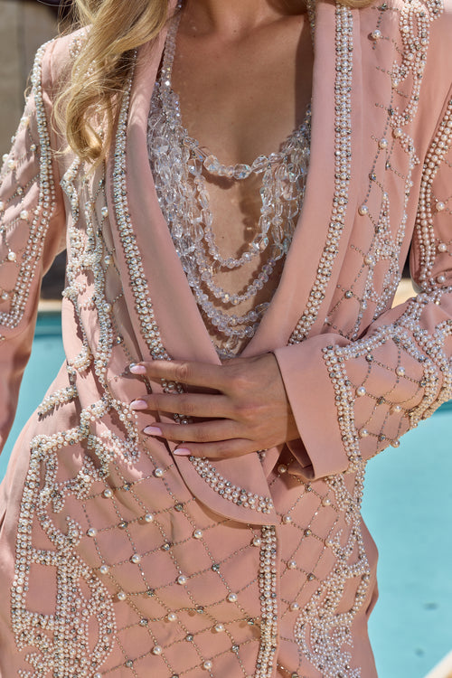 Stefano-Luxe Pearl Blazer Dress