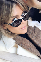 CHANEL Oval Acetate Signature Sunglasses