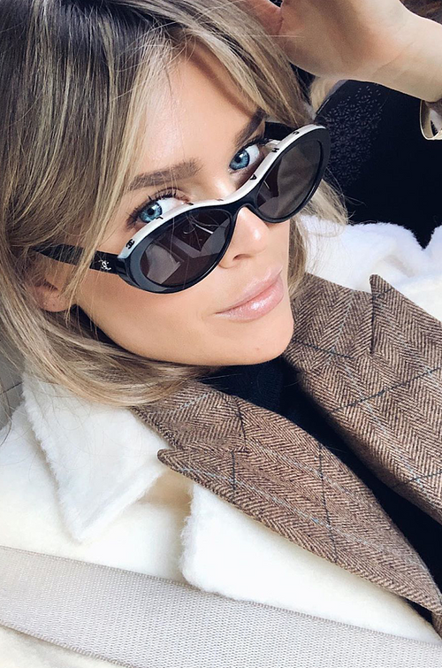 CHANEL Oval Acetate Signature Sunglasses