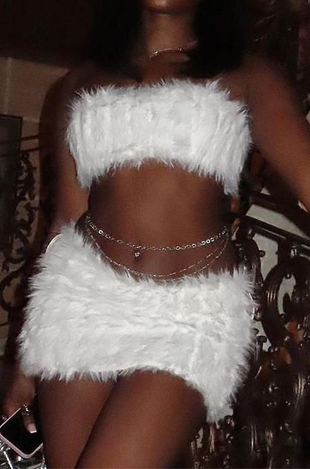 Sugarcoated’ Fur Skirt Set