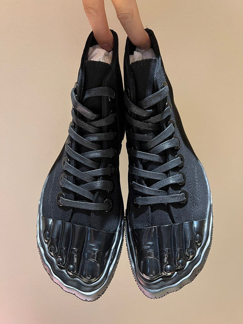 Schiaparelli Anatomique High-Top Sneakers – Canvas & Sculpted Toe Detail