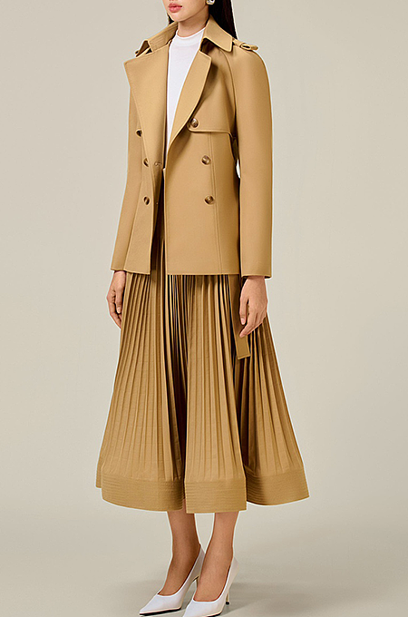 ‘Luxe Global’ Trench Jacket Skirt Set