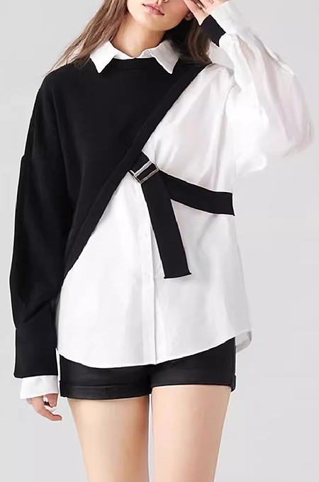 'Albuja' Overlay Sweater Blouse